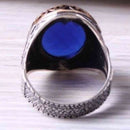 Jewelry 925 Sterling Silver Blue Sapphire Stone Mens Ring silverbazaaristanbul 