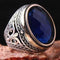 Jewelry 925 Sterling Silver Blue Sapphire Stone Mens Ring silverbazaaristanbul 