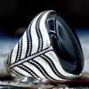 Jewelry 925 Sterling Silver Elite Black Onyx Mens Mans Ring silverbazaaristanbul 