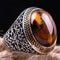 Jewelry 925 Sterling Silver Tigers Eye Stone Mens Mans Ring silverbazaaristanbul 