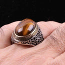 Jewelry 925 Sterling Silver Tigers Eye Stone Mens Mans Ring silverbazaaristanbul 
