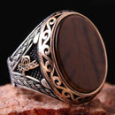 Jewelry 925 Sterling Silver Tigers Eye Stone Mens Ring silverbazaaristanbul 