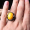 Jewelry 925 Sterling Silver Yellow Agate Aqeeq Mens Man Ring silverbazaaristanbul 