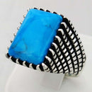 Jewelry Turquoise Stone 925 Sterling Silver Mens Mans Ring silverbazaaristanbul 