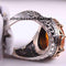 King Crown Amber Stone 925 Sterling Silver Mens Ring silverbazaaristanbul 