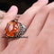 King Crown Amber Stone 925 Sterling Silver Mens Ring silverbazaaristanbul 