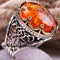 King Crown Amber Stone 925 Sterling Silver Mens Ring silverbazaaristanbul 