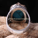 King Turquoise Stone Jewelry 925 Sterling Silver Mens Ring silverbazaaristanbul 