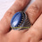 Labradorite and Sapphire Stone 925 Sterling Silver Mens Ring silverbazaaristanbul 