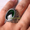 Leaf Design Faceted Emerald Stone 925 Sterling Silver Mens Ring silverbazaaristanbul 