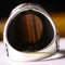 Leaf Design Natural Tigers Eye Stone 925 Sterling Silver Mens Ring silverbazaaristanbul 