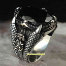 Lion Claw Handmade 925 Sterling Silver Black Onyx Vintage Mens Ring silverbazaaristanbul 
