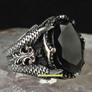 Lion Claw Handmade 925 Sterling Silver Black Onyx Vintage Mens Ring silverbazaaristanbul 