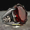 Lion Claw Handmade 925 Sterling Silver Red Ruby Vintage Mens Ring silverbazaaristanbul 