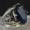Lion Claw Handmade 925 Sterling Silver Sapphire Vintage Mens Ring silverbazaaristanbul 