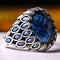 Lions Mane 925 Sterling Silver Luxury Sapphire Stone Mens Ring silverbazaaristanbul 