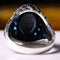 Lions Mane 925 Sterling Silver Luxury Sapphire Stone Mens Ring silverbazaaristanbul 