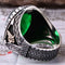 Lux Emerald Stone Ottoman Tughra 925 Sterling Silver Men Ring silverbazaaristanbul 
