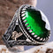 Lux Emerald Stone Ottoman Tughra 925 Sterling Silver Men Ring silverbazaaristanbul 