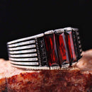 Lux Ruby Stone Jewelry Handmade 925 Sterling Silver Mens Ring silverbazaaristanbul 