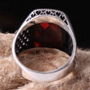 Lux Ruby Stone Jewelry Solid 925 Sterling Silver Mens Ring silverbazaaristanbul 