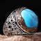 Lux Turquoise Stone Jewelry 925 Sterling Silver Mens Ring silverbazaaristanbul 