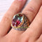 Luxury 925 Sterling Silver Red Green Tourmaline and Emerald Mens Ring silverbazaaristanbul 