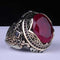 Luxury Cut Ruby and Onyx Multi Stone 925 Sterling Silver Ring for Men silverbazaaristanbul 