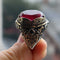 Luxury Cut Ruby and Onyx Multi Stone 925 Sterling Silver Ring for Men silverbazaaristanbul 