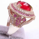 Luxury Design 925 Sterling Silver Ruby Stone Lady Women Ring silverbazaaristanbul 