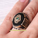 Luxury Jewelry 925 Sterling Onyx and Emerald Multi Stone Mens Ring silverbazaaristanbul 