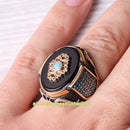 Luxury Jewelry 925 Sterling Onyx and Turquoise Multi Stone Mens Ring silverbazaaristanbul 