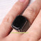 Luxury Jewelry Handmade Flat Onyx 925 Sterling Mens Ring silverbazaaristanbul 