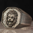 Luxury Lion Head Elegant 925 Sterling Silver No Stone Mens Ring silverbazaaristanbul 