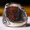 Luxury Natural Orange Amber Stone 925 Sterling Silver Mens Ring silverbazaaristanbul 