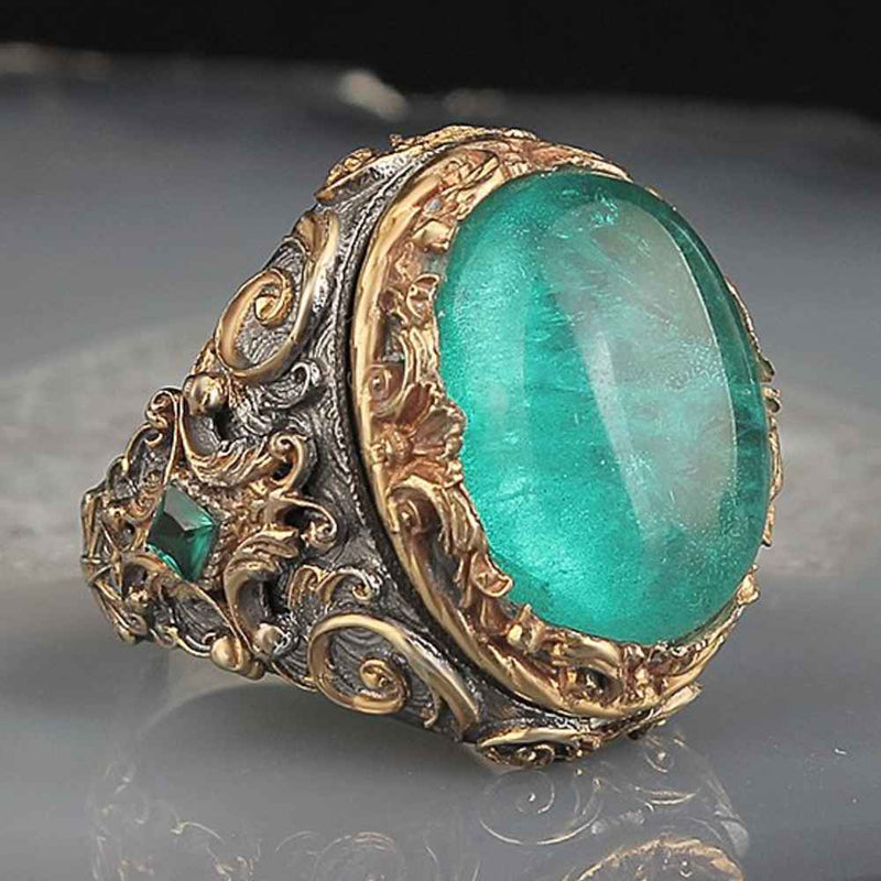 Luxury New 925 Sterling Silver Tourmaline Stone Mens Ring silverbazaaristanbul 
