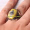 Mens Amber and Onyx Stone Exclusive 925 Sterling Silver Ring silverbazaaristanbul 