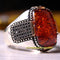 Mens Original Onyx and Amber Stone Exclusive 925 Sterling Silver Ring silverbazaaristanbul 