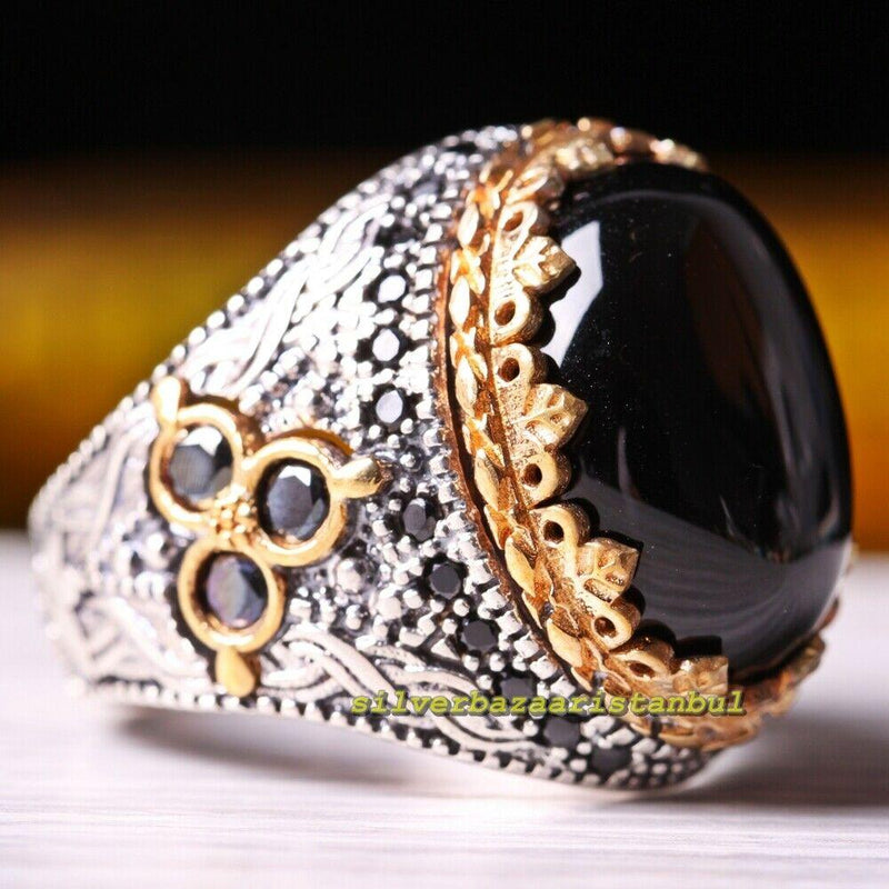 SRLIWHITE Turkish Oval Turquoise Stone Silver Rings Oman | Ubuy