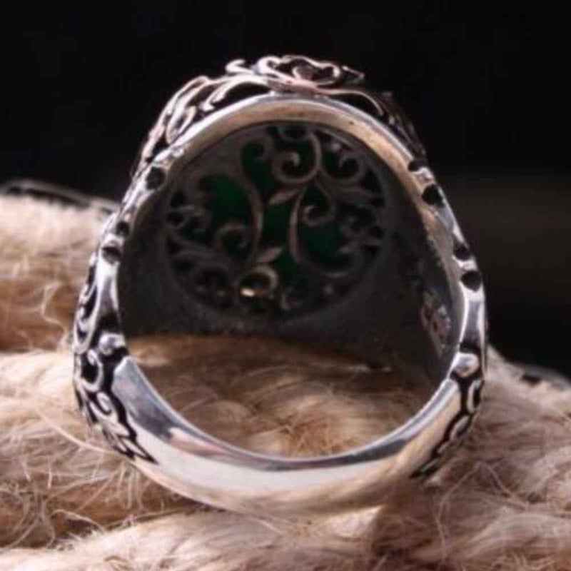 Copy of 925 Sterling Eagle Sapphire and Onyx Stone Mens Ring silverbazaaristanbul 