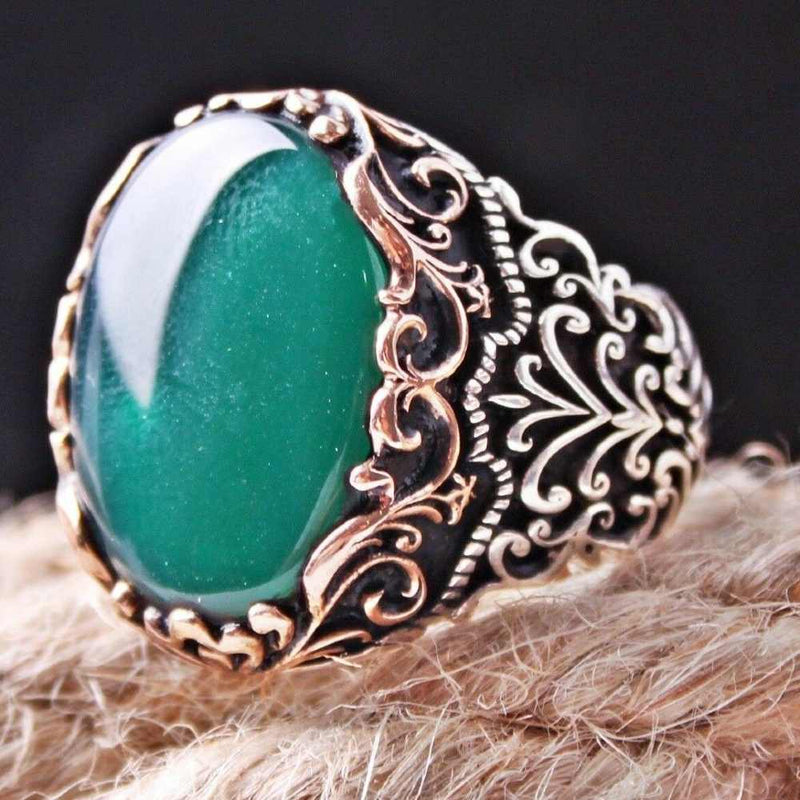 Copy of 925 Sterling Eagle Sapphire and Onyx Stone Mens Ring silverbazaaristanbul 