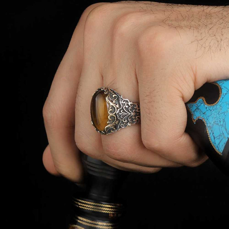 copy of 925 Sterling Eagle Sapphire and Onyx Stone Mens Ring silverbazaaristanbul 