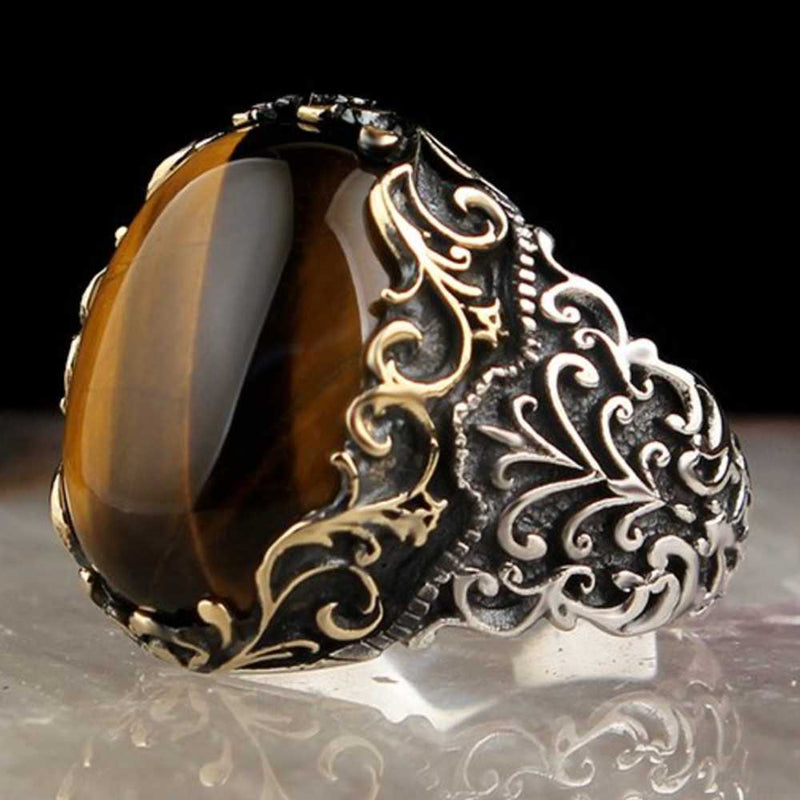 copy of 925 Sterling Eagle Sapphire and Onyx Stone Mens Ring silverbazaaristanbul 