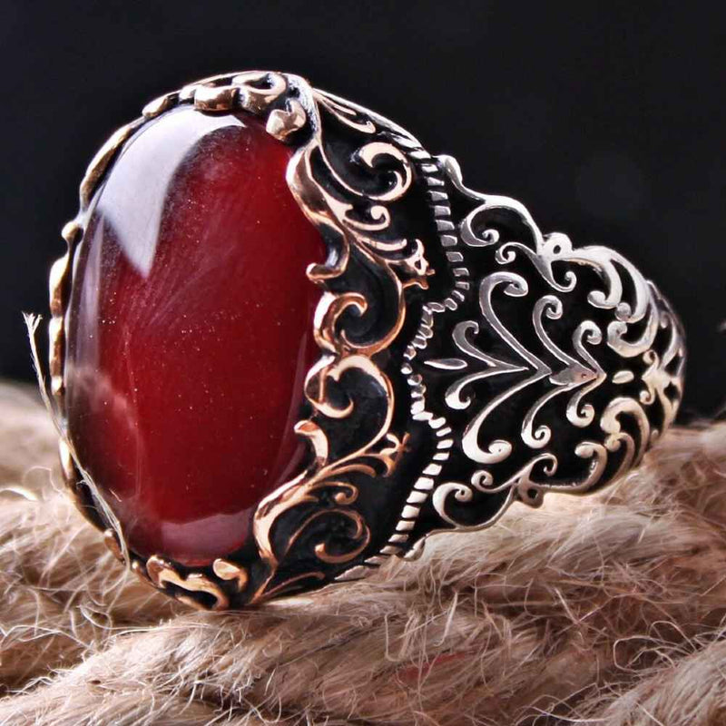 Copy of 925 Sterling Eagle Sapphire and Onyx Stone Mens Ring silverbazaaristanbul 