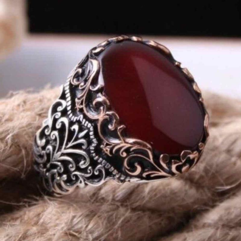 Copy of 925 Sterling Eagle Sapphire and Onyx Stone Mens Ring silverbazaaristanbul 