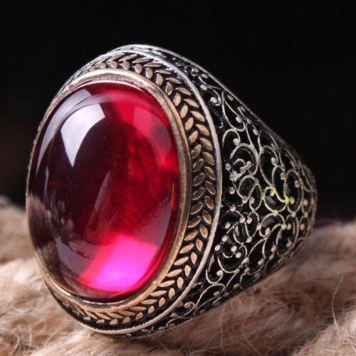 Most Selling Ruby Stone 925 Sterling Silver Elegant Mens Ring silverbazaaristanbul 