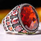 Multi Red Ruby Stones Handmade 925 Sterling Silver Mens Ring silverbazaaristanbul 