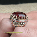 Multi Small Ruby Stones Heavy 925 Sterling Silver Mens Ring silverbazaaristanbul 