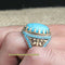 Multi Small Turquoise Stones Heavy 925 Sterling Silver Mens Ring silverbazaaristanbul 