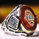 Copy of 925 Sterling Eagle Sapphire and Onyx Stone Mens Ring silverbazaaristanbul 